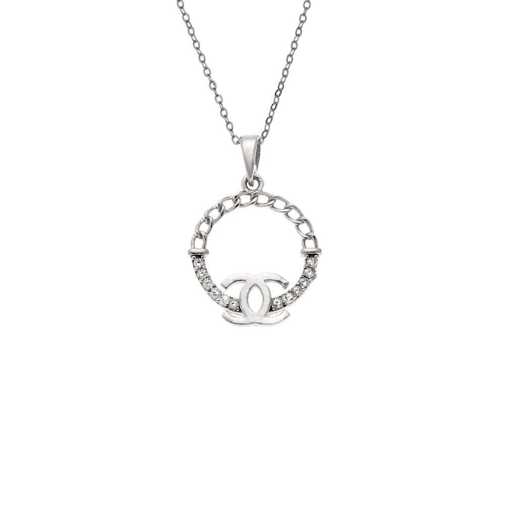 Κολιέ SENZA Rhodium Plated Ασήμι 925 - SSR4501SR