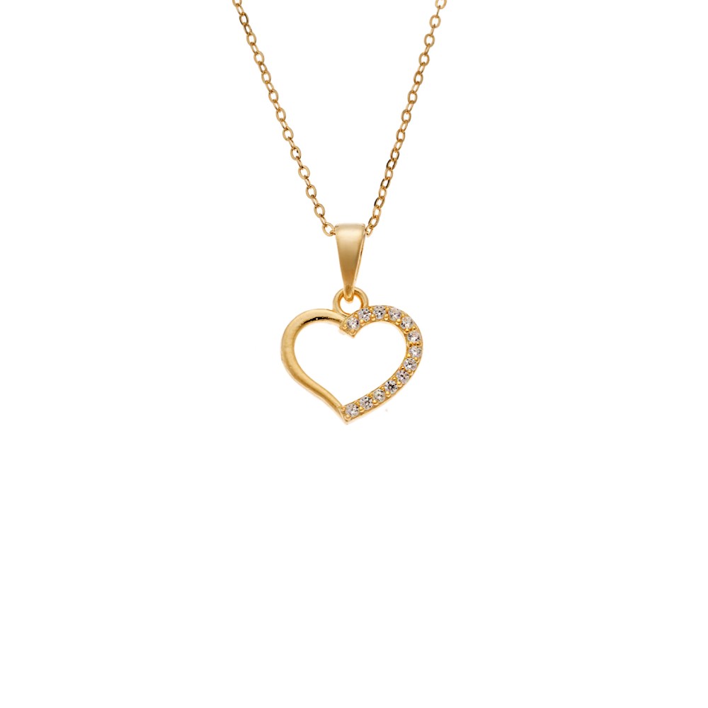 Κολιέ SENZA Καρδούλα Gold Plated Ασήμι 925 - SSR4502GD