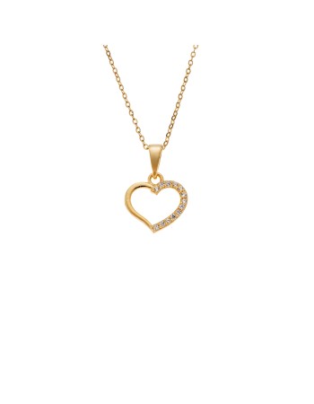 Κολιέ SENZA Καρδούλα Gold Plated Ασήμι 925 - SSR4502GD