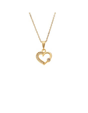 Κολιέ SENZA Καρδούλα Gold Plated Ασήμι 925 - SSR4503GD
