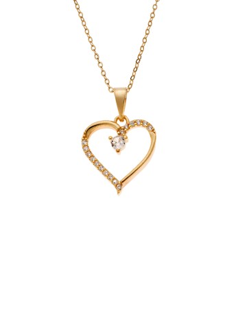 Κολιέ SENZA Καρδούλα Gold Plated Ασήμι 925 - SSR4504GD