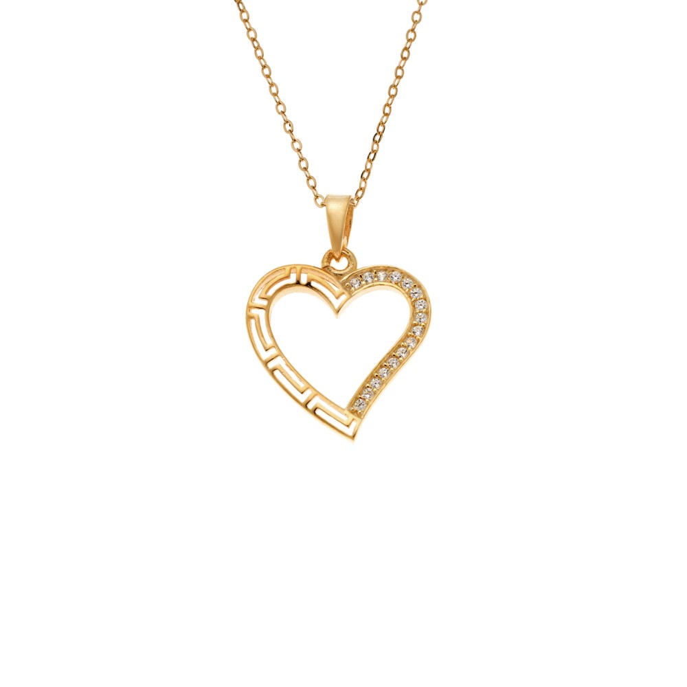 Κολιέ SENZA Καρδούλα Gold Plated Ασήμι 925 - SSR4505GD
