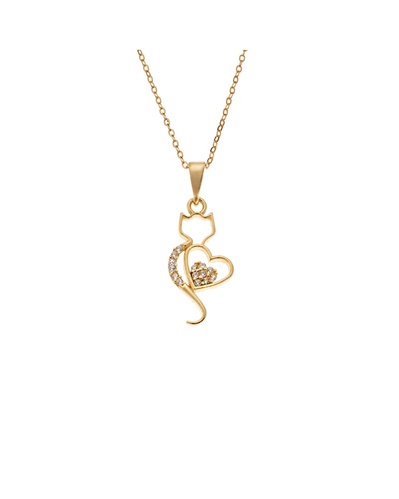 Κολιέ SENZA Καρδούλα Gold Plated Ασήμι 925 - SSR4507GD