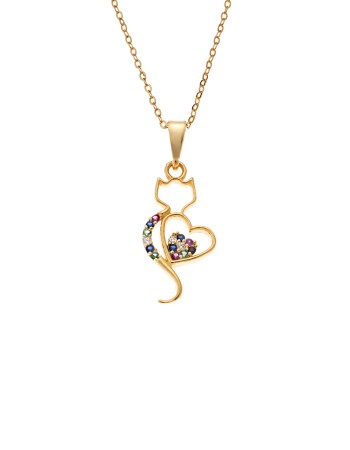 Κολιέ SENZA Καρδούλα Gold Plated Ασήμι 925 - SSR4507GMU