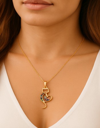 Κολιέ SENZA Καρδούλα Gold Plated Ασήμι 925 - SSR4507GMU