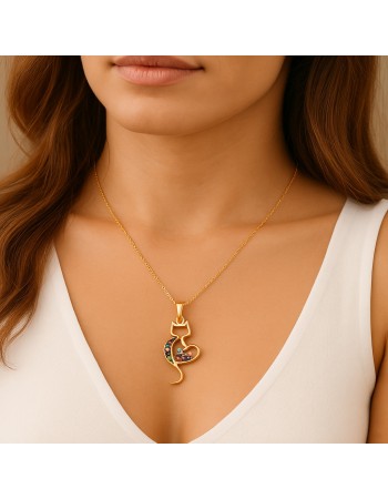 Κολιέ SENZA Καρδούλα Gold Plated Ασήμι 925 - SSR4507GMU