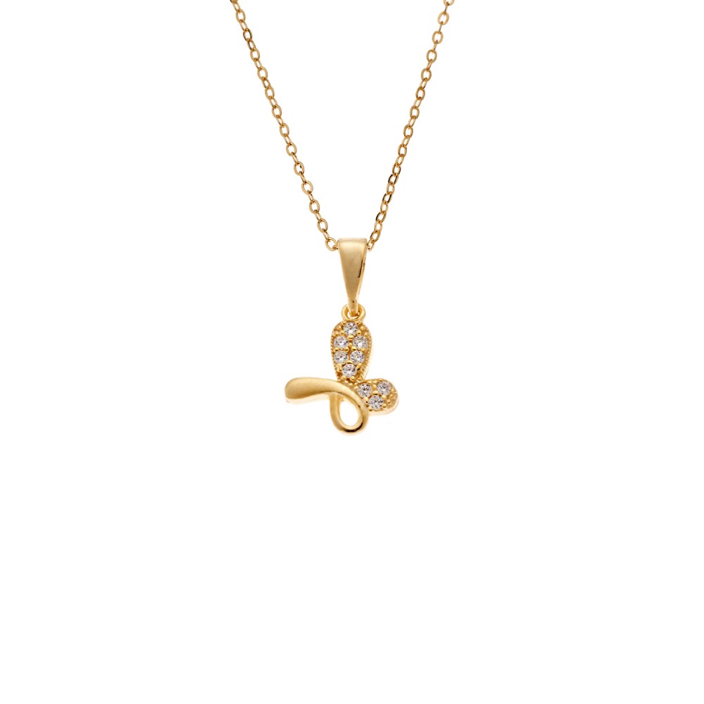 Κολιέ SENZA Πεταλούδα Gold Plated Ασήμι 925 - SSR4510GD