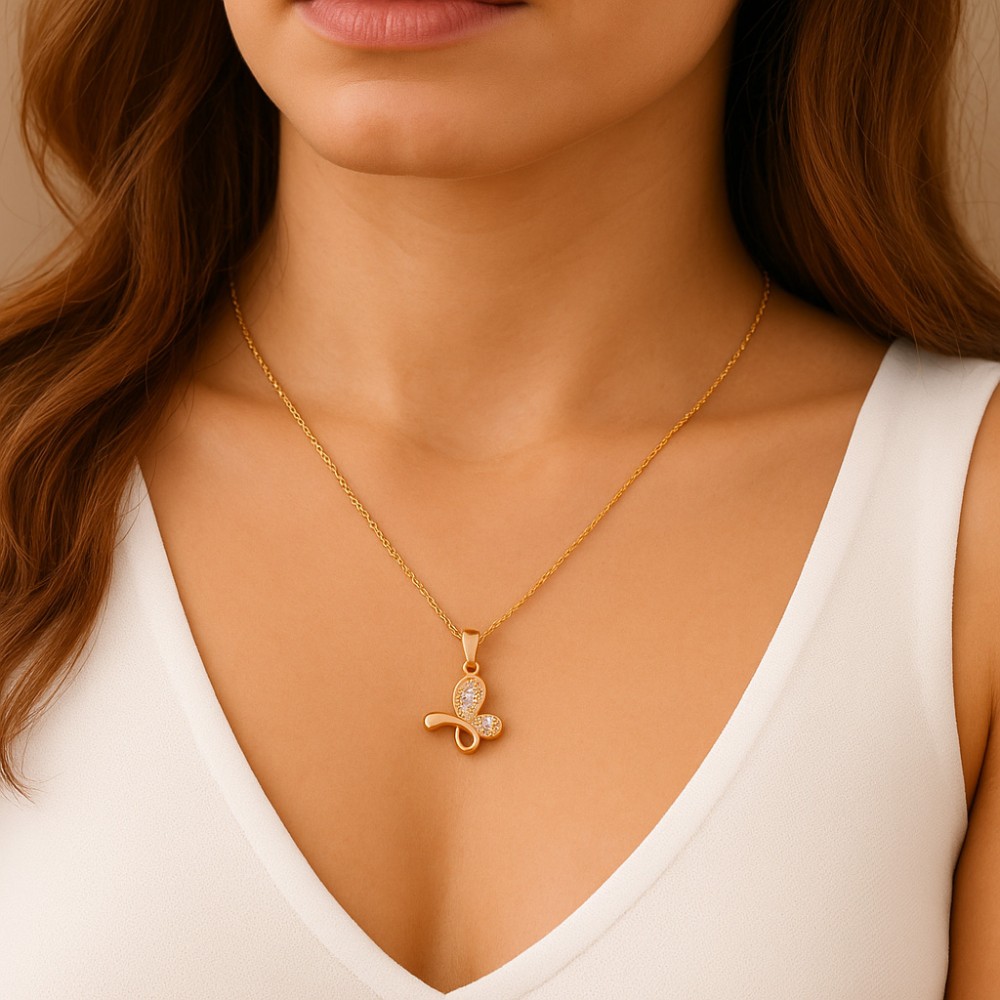 Κολιέ SENZA Πεταλούδα Gold Plated Ασήμι 925 - SSR4510GD