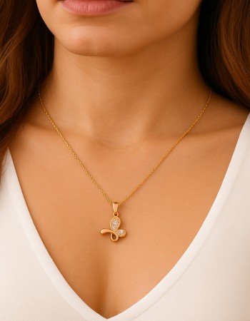 Κολιέ SENZA Πεταλούδα Gold Plated Ασήμι 925 - SSR4510GD