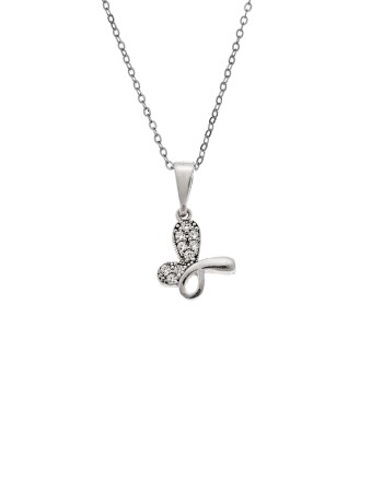 Κολιέ SENZA Πεταλούδα Rhodium Plated Ασήμι 925 - SSR4510SR