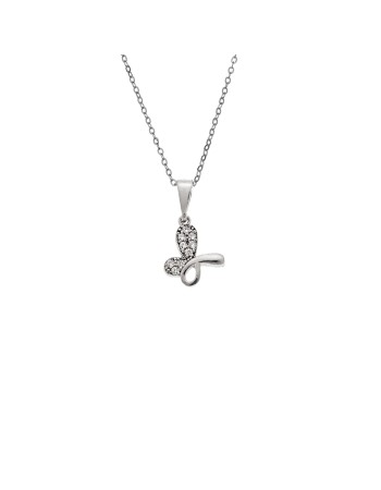 Κολιέ SENZA Πεταλούδα Rhodium Plated Ασήμι 925 - SSR4510SR