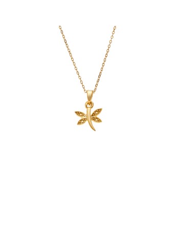 Κολιέ SENZA Πεταλούδα Gold Plated Ασήμι 925 - SSR4511GD