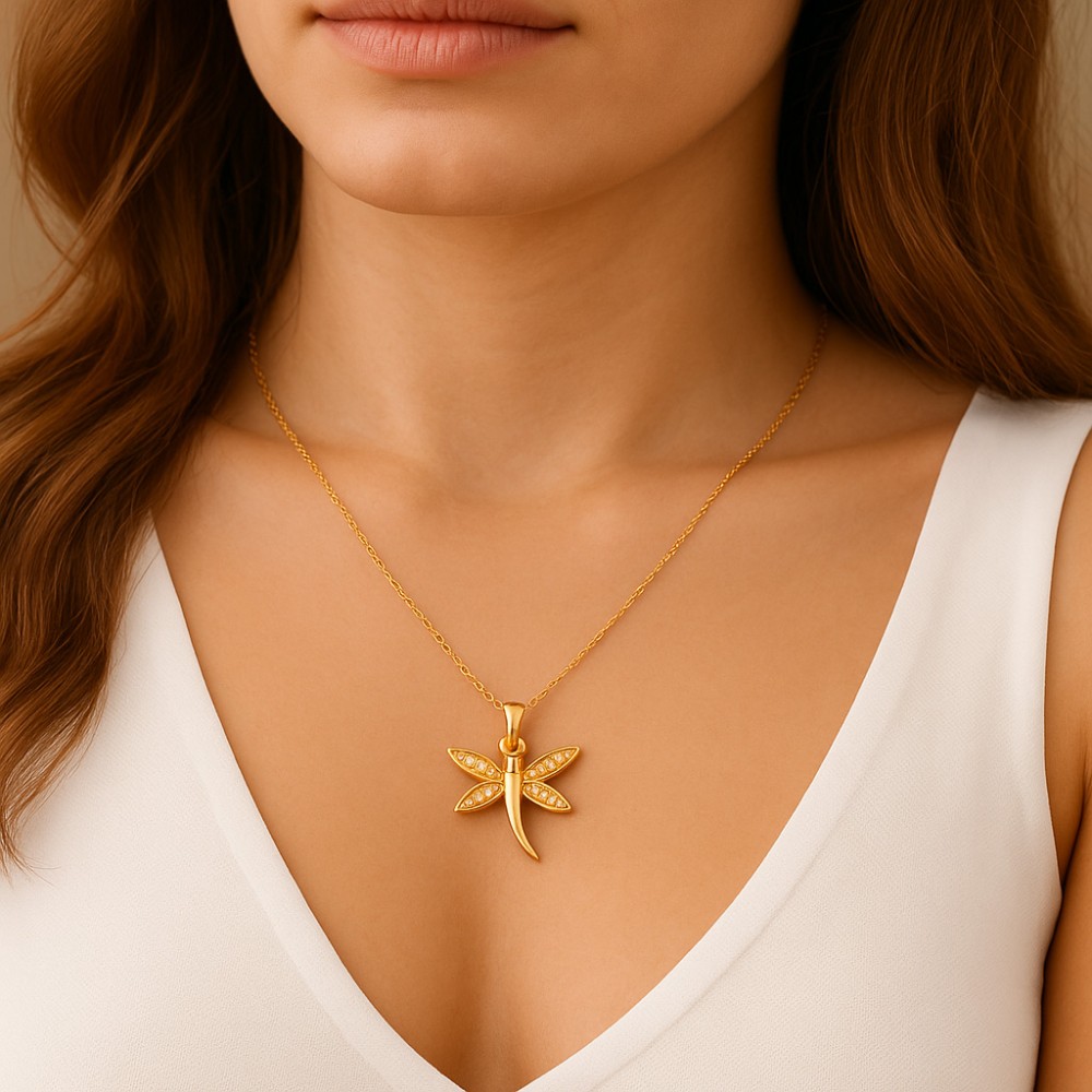 Κολιέ SENZA Πεταλούδα Gold Plated Ασήμι 925 - SSR4511GD