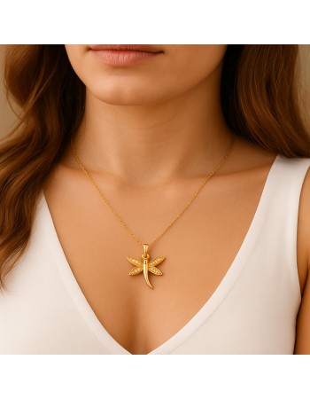 Κολιέ SENZA Πεταλούδα Gold Plated Ασήμι 925 - SSR4511GD