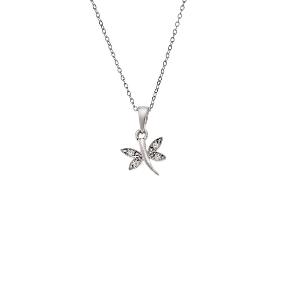 Κολιέ SENZA Πεταλούδα Rhodium Plated Ασήμι 925 - SSR4511SR