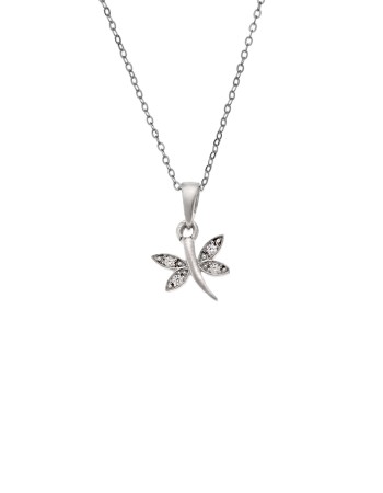 Κολιέ SENZA Πεταλούδα Rhodium Plated Ασήμι 925 - SSR4511SR