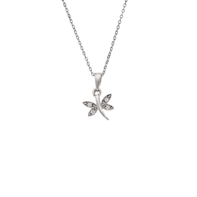 Κολιέ SENZA Πεταλούδα Rhodium Plated Ασήμι 925 - SSR4511SR