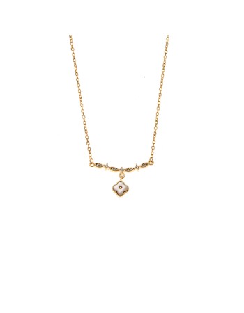 Κολιέ SENZA Gold Plated Ασήμι 925 με Φίλντισι - SSR4512GD