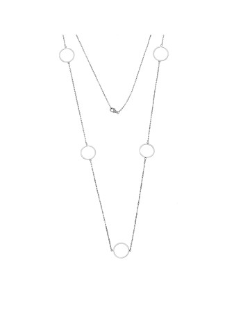 Κολιέ Μακρύ SENZA Ασήμι 925 με Κύκλους - SSR4513SR