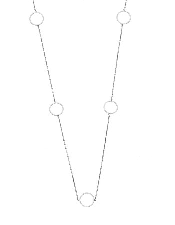 Κολιέ Μακρύ SENZA Ασήμι 925 με Κύκλους - SSR4513SR