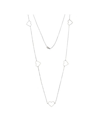 Κολιέ Μακρύ SENZA Ασήμι 925 με Καρδιές - SSR4514SR