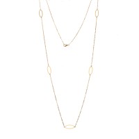 Κολιέ Μακρύ SENZA Επιχρυσωμένο Ασήμι 925 Οβάλ - SSR4515GD