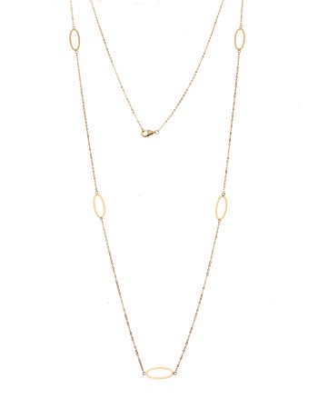 Κολιέ Μακρύ SENZA Επιχρυσωμένο Ασήμι 925 Οβάλ - SSR4515GD