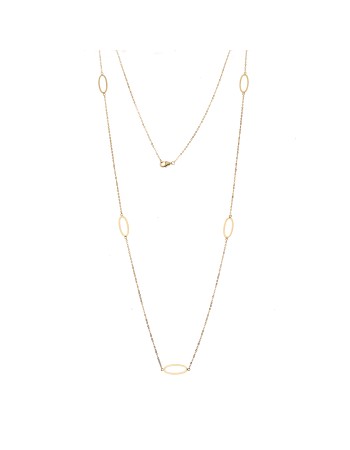 Κολιέ Μακρύ SENZA Επιχρυσωμένο Ασήμι 925 Οβάλ - SSR4515GD