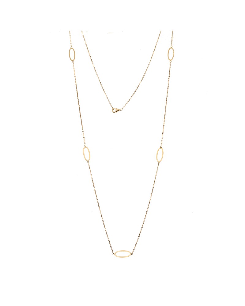 Κολιέ Μακρύ SENZA Επιχρυσωμένο Ασήμι 925 Οβάλ - SSR4515GD