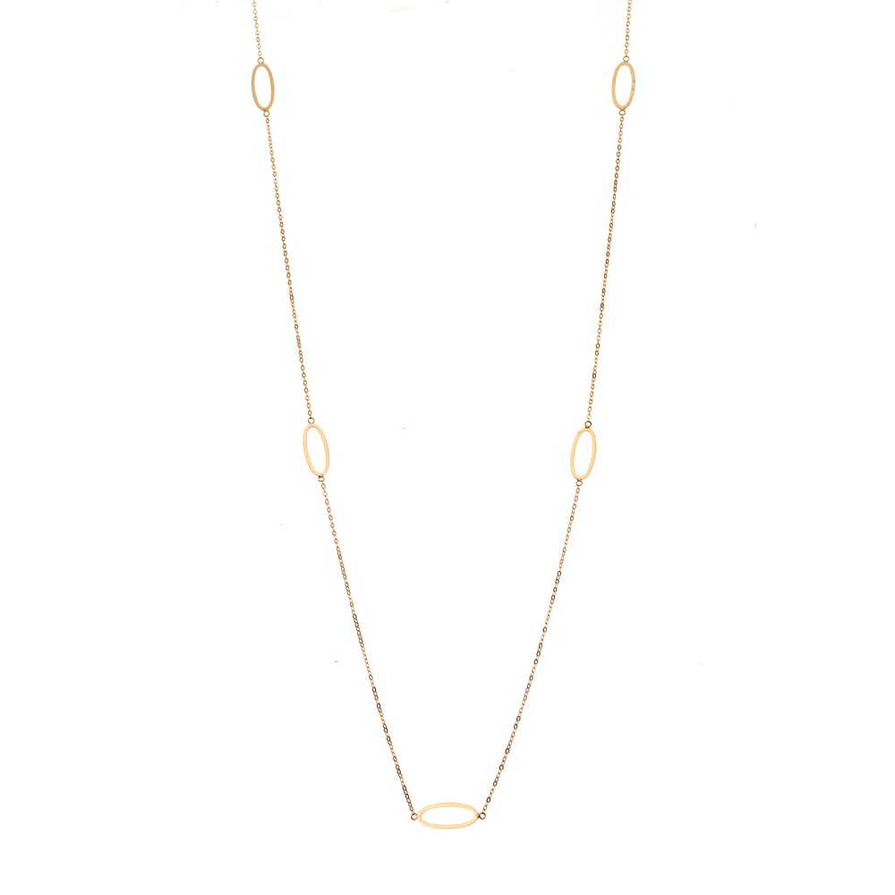 Κολιέ Μακρύ SENZA Επιχρυσωμένο Ασήμι 925 Οβάλ - SSR4515GD