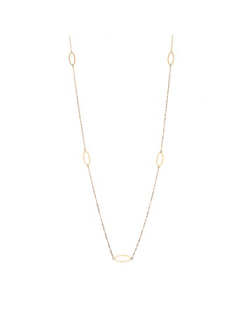 Κολιέ Μακρύ SENZA Επιχρυσωμένο Ασήμι 925 Οβάλ - SSR4515GD