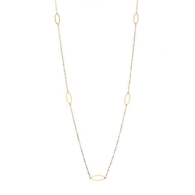 Κολιέ Μακρύ SENZA Επιχρυσωμένο Ασήμι 925 Οβάλ - SSR4515GD