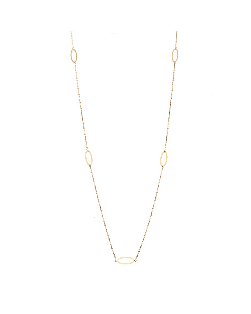 Κολιέ Μακρύ SENZA Επιχρυσωμένο Ασήμι 925 Οβάλ - SSR4515GD