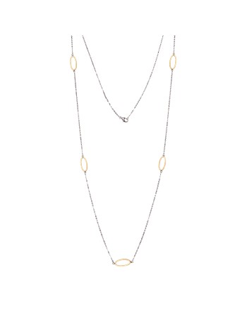 Κολιέ Μακρύ SENZA Επιχρυσωμένο Ασήμι 925 Οβάλ - SSR4515SG