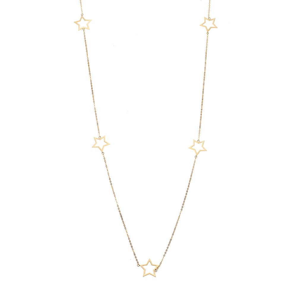 Κολιέ Μακρύ SENZA Επιχρυσωμένο Ασήμι 925 Αστέρι - SSR4517GD