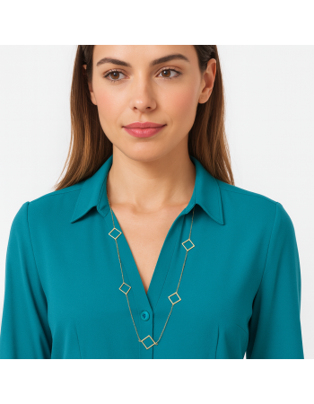 Κολιέ Μακρύ SENZA Επιχρυσωμένο Ασήμι 925 Ρόμβος - SSR4518GD