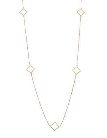 Κολιέ Μακρύ SENZA Επιχρυσωμένο Ασήμι 925 Ρόμβος - SSR4518GD