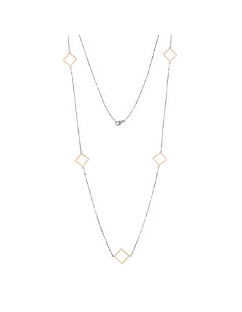 Κολιέ Μακρύ SENZA Επιχρυσωμένο Ασήμι 925 Ρόμβος - SSR4518SG
