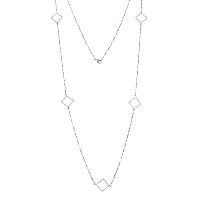 Κολιέ Μακρύ SENZA Ασήμι 925 Ρόμβος - SSR4518SR