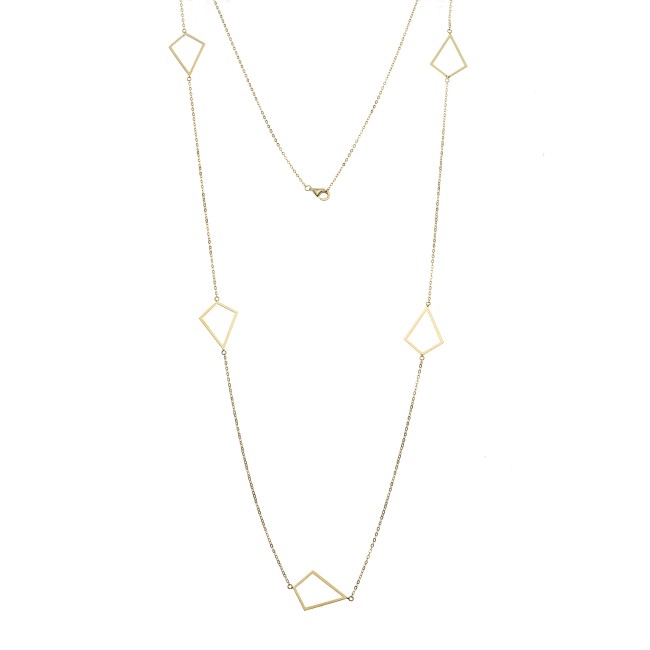 Κολιέ Μακρύ SENZA Επιχρυσωμένο Ασήμι 925 Διαμάντι - SSR4519GD