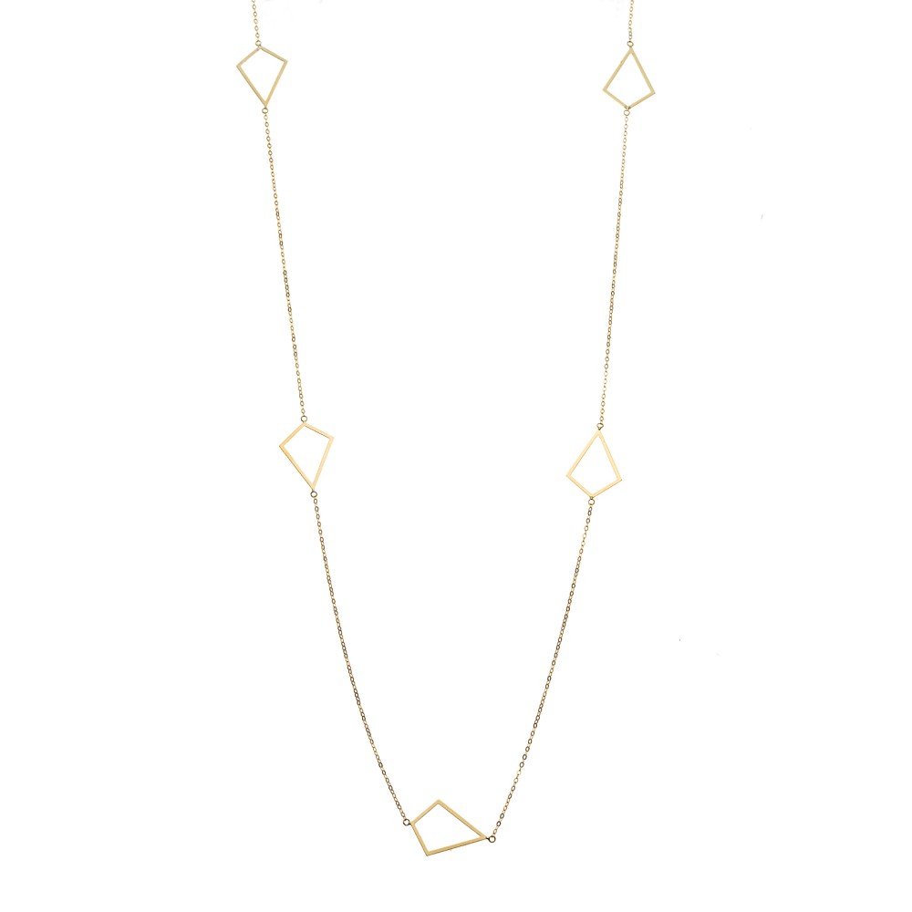 Κολιέ Μακρύ SENZA Επιχρυσωμένο Ασήμι 925 Διαμάντι - SSR4519GD