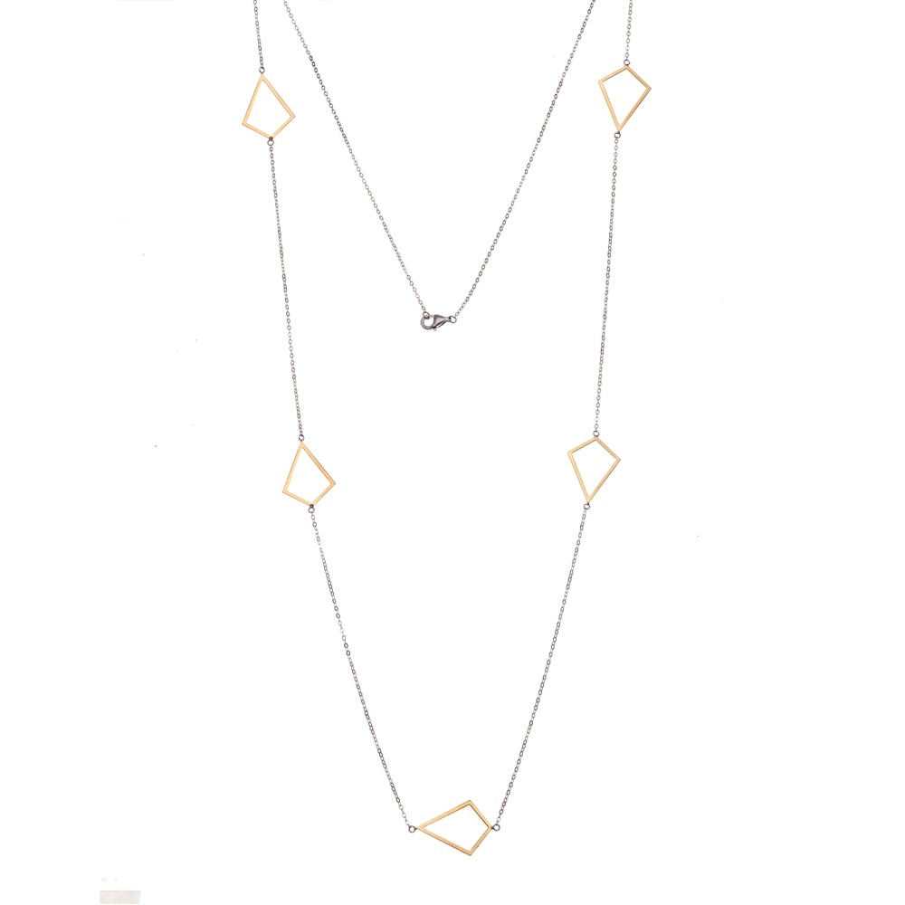 Κολιέ Μακρύ SENZA Επιχρυσωμένο Ασήμι 925 Διαμάντι - SSR4519SG