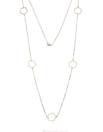 Κολιέ Μακρύ SENZA Επιχρυσωμένο Ασήμι 925 Πολύγωνο - SSR4520GD