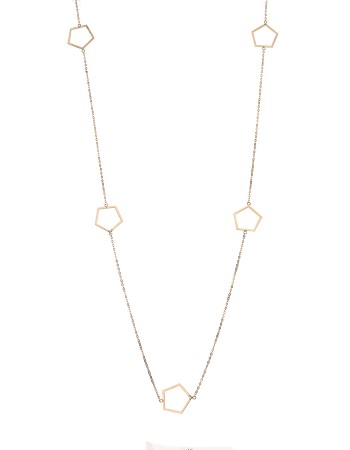 Κολιέ Μακρύ SENZA Επιχρυσωμένο Ασήμι 925 Πολύγωνο - SSR4520GD