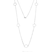 Κολιέ Μακρύ SENZA Ασήμι 925 Πολύγωνο - SSR4520SR