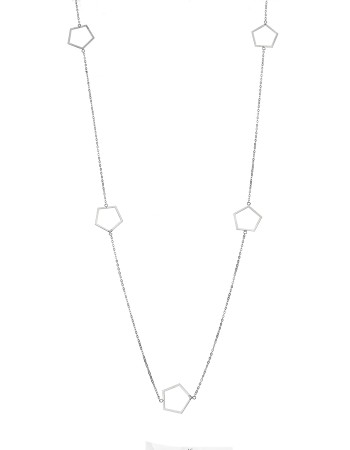 Κολιέ Μακρύ SENZA Ασήμι 925 Πολύγωνο - SSR4520SR