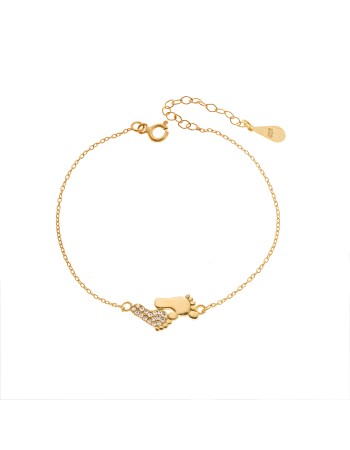 Βραχιόλι Γυναικείο Senza από επιχρυσωμένο ασήμι 925, πατουσάκια - SSR4604GD