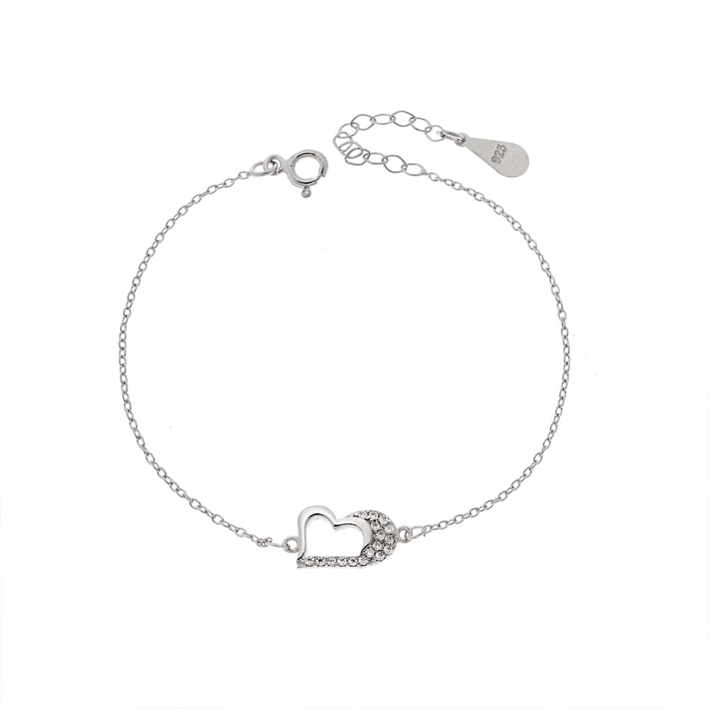 Βραχιόλι Γυναικείο Senza από ασήμι 925, καρδιά - SSR4605SR