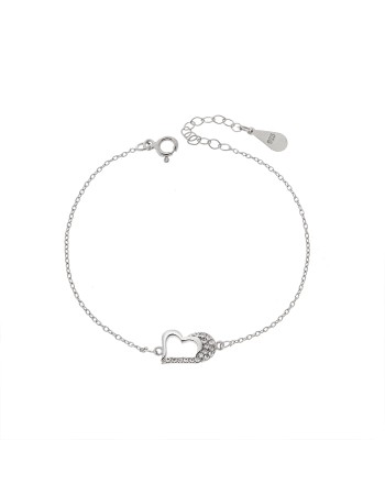 Βραχιόλι Γυναικείο Senza από ασήμι 925, καρδιά - SSR4605SR