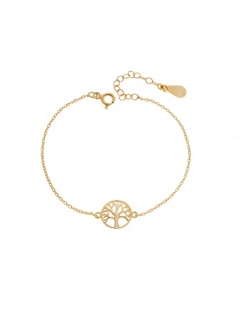 Βραχιόλι Γυναικείο Senza από επιχρυσωμένο ασήμι 925, δέντρο ζωής - SSR4607GD